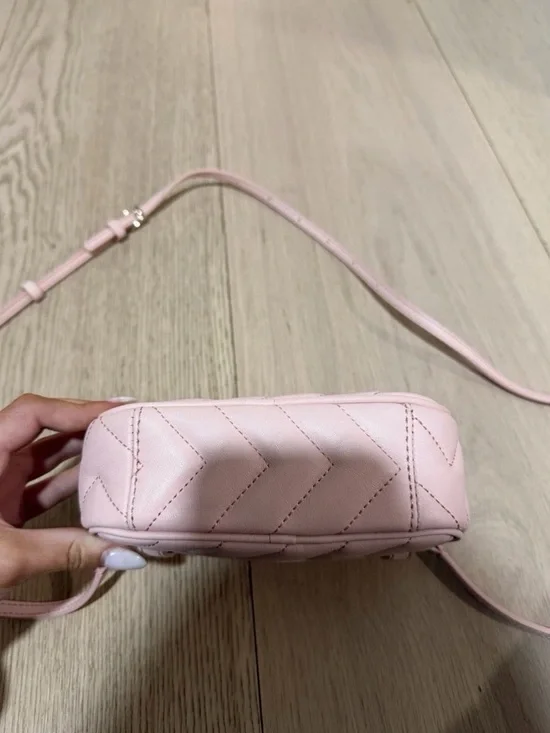 Sandro Light Pink Chevron Quilted Crossbody Bag - Picture 6 of 7